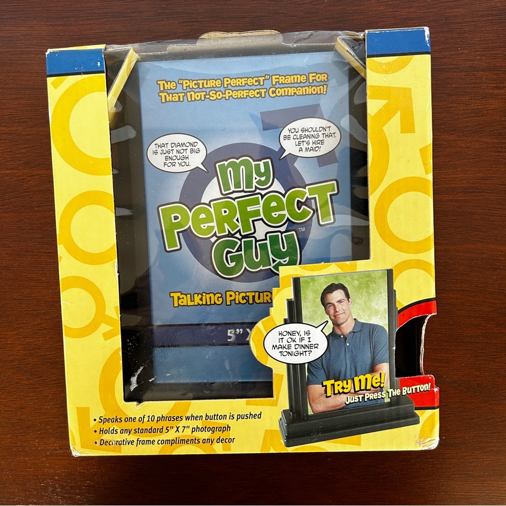 My Perfect Guy Talking Picture Frame Speaks 10 Phrases 5" x 7" Display